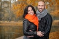 Happy middle-aged couple on autumn day Royalty Free Stock Photo