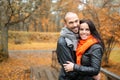 Happy middle-aged couple on autumn day Royalty Free Stock Photo