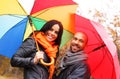 Happy middle-aged couple on autumn day Royalty Free Stock Photo