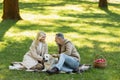 happy middle aged couple looking at Royalty Free Stock Photo