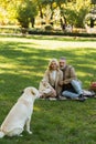 happy middle aged couple looking at Royalty Free Stock Photo