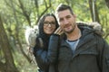 Happy middle aged couple outdoors on beautiful Royalty Free Stock Photo