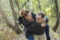 Happy middle aged couple outdoors on beautiful Royalty Free Stock Photo