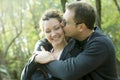 Happy middle aged couple outdoors on beautiful Royalty Free Stock Photo