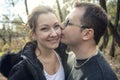 Happy middle aged couple outdoors on beautiful Royalty Free Stock Photo