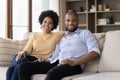 Happy millennial African American couple of homeowners Royalty Free Stock Photo