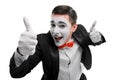 Happy mime showing thumbs up Royalty Free Stock Photo