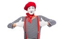 happy mime showing thumbs up