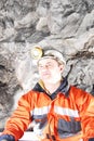 Happy miner Royalty Free Stock Photo