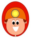 Happy miner, illustration, vector Royalty Free Stock Photo