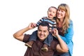 Happy Mixed Race Ethnic Family On White Royalty Free Stock Photo