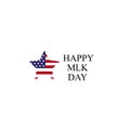 Happy MLK day. Vector. Martin Luter King Royalty Free Stock Photo