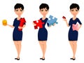 Happy modern business woman with short haircut Royalty Free Stock Photo