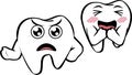 Happy molar tooth cartoon kawaii expressions