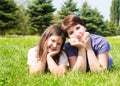 Happy mom and child girl hugging. The concept of childhood and family. Beautiful Mother and her baby outdoor Royalty Free Stock Photo