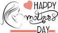 Happy mom day card sticker copy space illustration