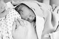 Happy mom, having her baby skin to skin first seconds after birth Royalty Free Stock Photo