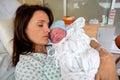 Happy mom, having her baby skin to skin first seconds after birth Royalty Free Stock Photo