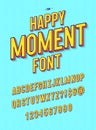 Happy moment font modern typography. Alphabet sans serif style for printing