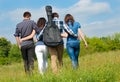 Happy moments: group of Young people outdoors