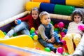 Happy moments at the indoor amusement park Royalty Free Stock Photo