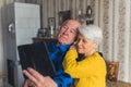 Happy moments together - Married elderly couple taking selfie shot Royalty Free Stock Photo