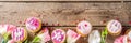 Happy moms day background with cupcakes