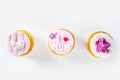 Happy moms day background with cupcakes