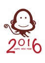 Happy 2016 monkey chinese new year Royalty Free Stock Photo