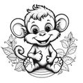 Happy monkey need to be colouring