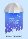 Happy Monsoon Sale Offer promotional and advertisment banner Royalty Free Stock Photo