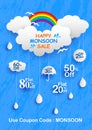 Happy Monsoon Sale Offer promotional and advertisment banner Royalty Free Stock Photo