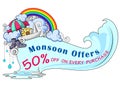 Happy Monsoon Sale Offer promotional and banner