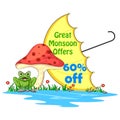 Happy Monsoon Sale Offer promotional and banner