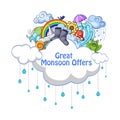 Happy Monsoon Sale Offer promotional and banner