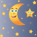 Happy moon with star