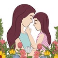 Happy mother card with beautiful drawing