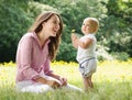 Happy mother and child in the park Royalty Free Stock Photo