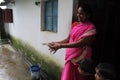 Happy Mother and Child watching tortoise