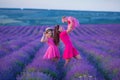 Happy mother and daughter child together with yellow dandelion flowers in summer day enjoy vacation free time together happy Royalty Free Stock Photo