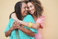 Happy mother and daughter hugging each others - Love and family concept Royalty Free Stock Photo