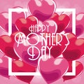 Happy mother day balloons pink shine card