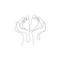 Happy Mother day card. Continuous one line drawing. Royalty Free Stock Photo