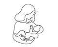 Happy Mother day card. Continuous one line drawing. Royalty Free Stock Photo