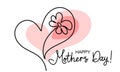 Happy Mother day card. Flower inside heart. Symbol of love, care and happiness Royalty Free Stock Photo