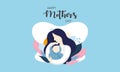 Happy mother day, character mom with children illustration Royalty Free Stock Photo