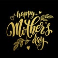Happy Mother Day gold glitter text vector premium greeting card