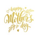 Happy Mother Day gold glitter text vector premium greeting card