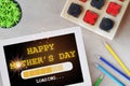 Happy mother day loading on digital computer tablet