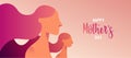 Happy mother day web banner for daughter love Royalty Free Stock Photo